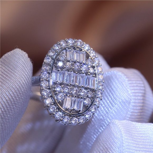 🔥 Big Oval Full Gemstone Zircon Independent Anillos Rings for Women, PD150 - Picture 2 of 6